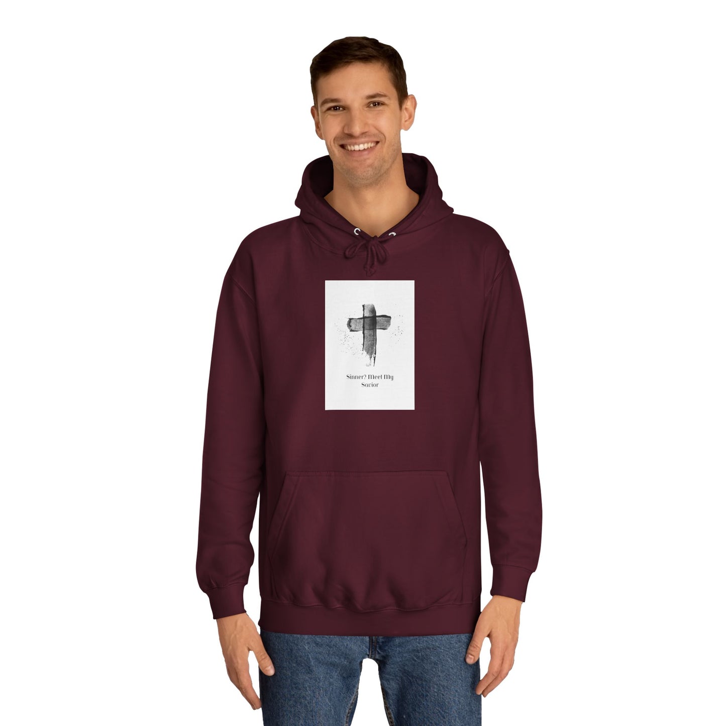 Unisex College Hoodie- Sinner? Meet My Savior