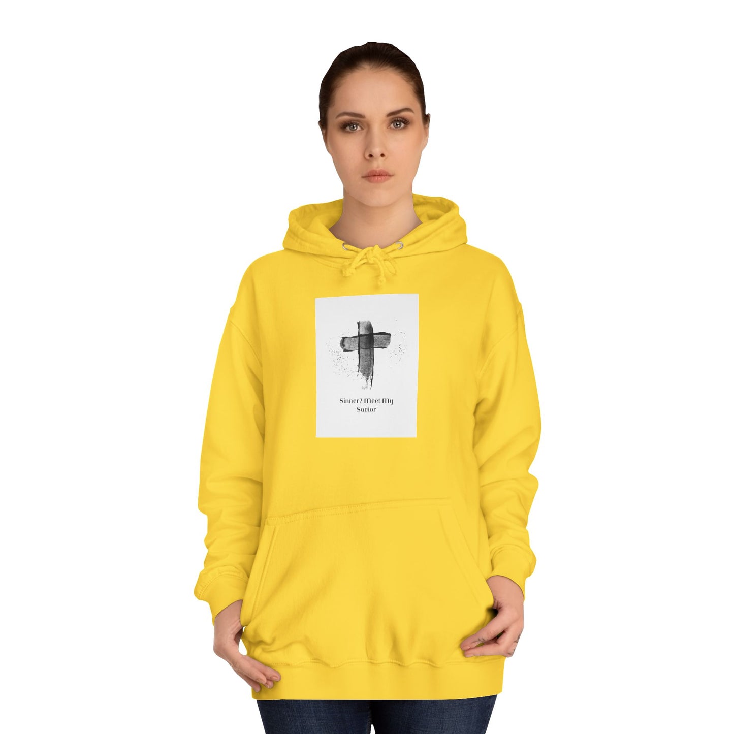 Unisex College Hoodie- Sinner? Meet My Savior