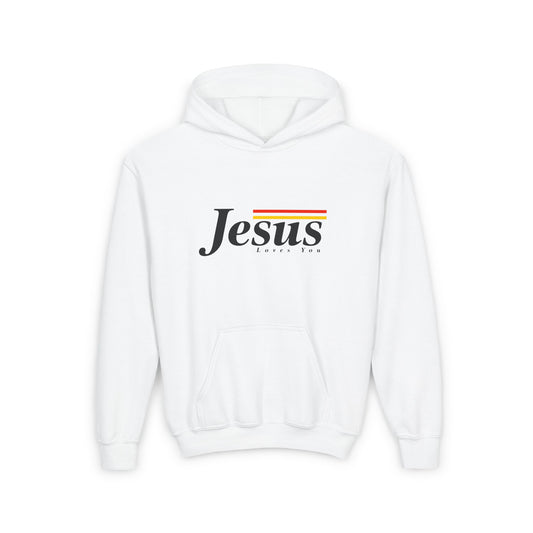 Jesus Loves You  Youth Heavy Blend Hooded Sweatshirt