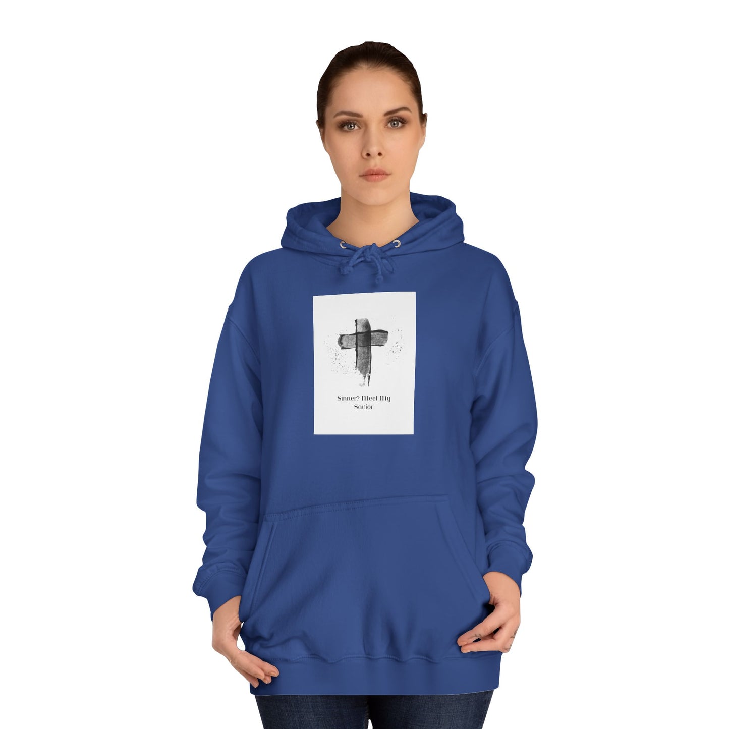 Unisex College Hoodie- Sinner? Meet My Savior