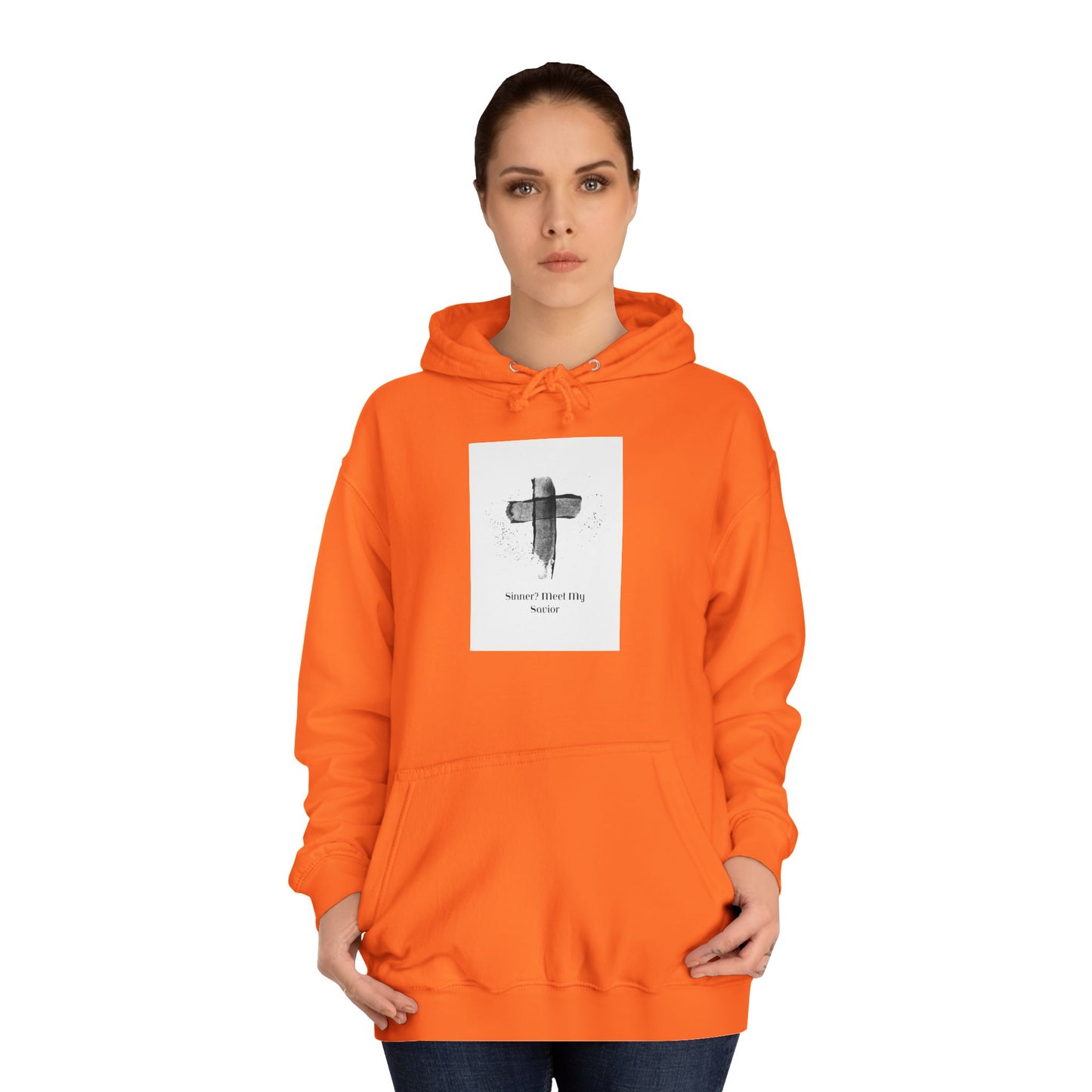 Unisex College Hoodie- Sinner? Meet My Savior