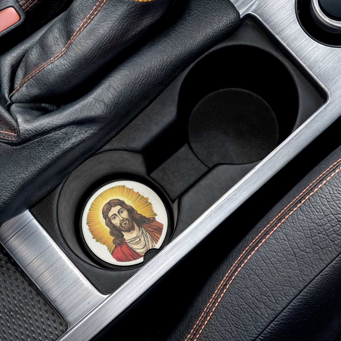 Jesus Soapstone Car Coaster