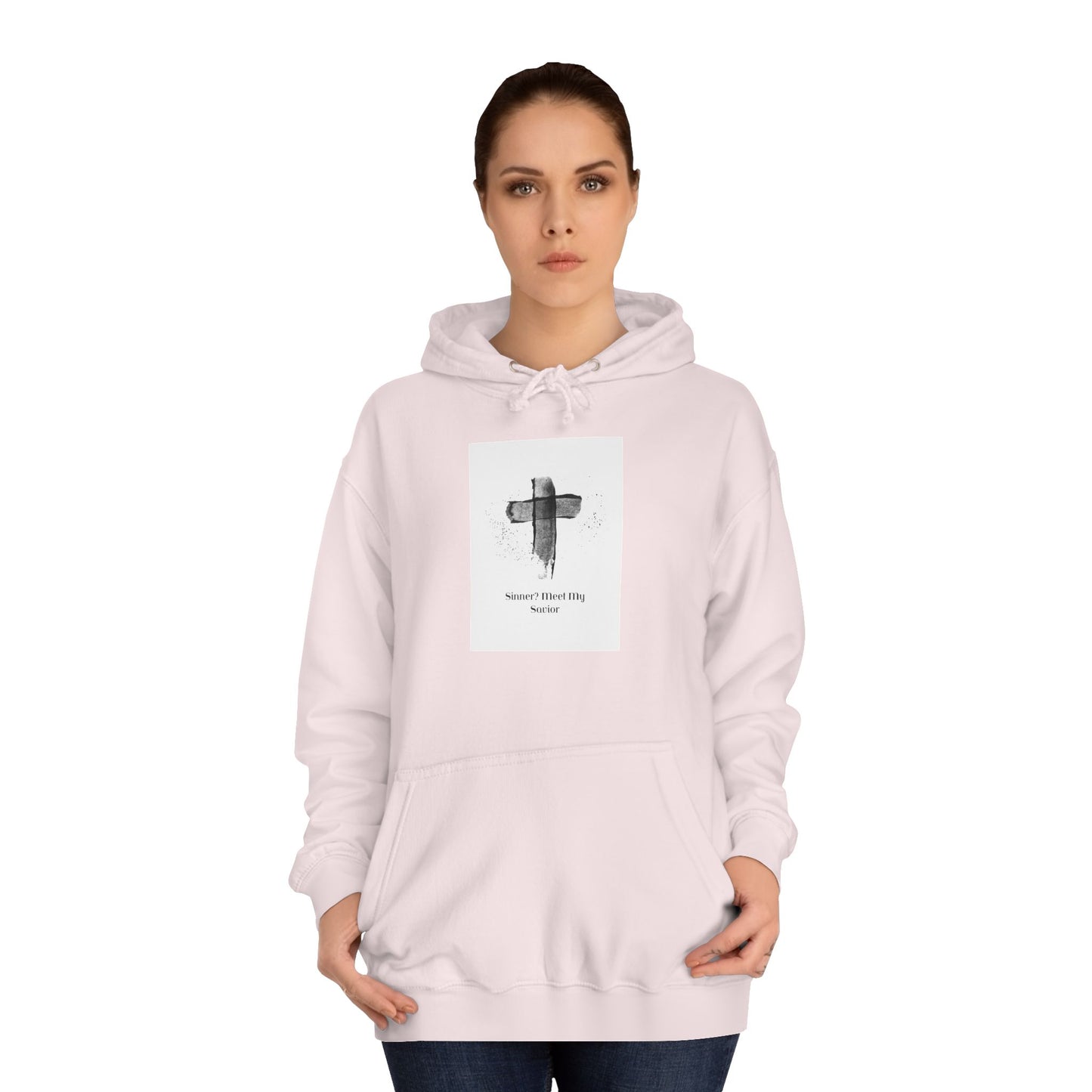 Unisex College Hoodie- Sinner? Meet My Savior