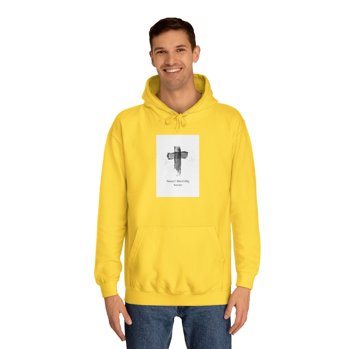 Unisex College Hoodie- Sinner? Meet My Savior